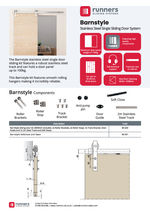 Stainless steel sliding barn door hardware kit