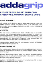 Addaset after-care and maintenance