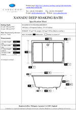 Xanadu deep soaking tub, specifications
