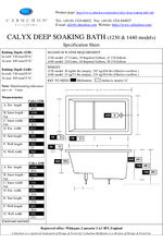 Calyx deep soaking tub - specifications