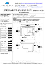 Imersa Deep Soaking Tub Specification Sheet
