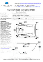 Takara Deep Soaking Tub Specification Sheet (2022)