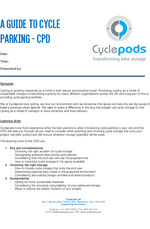 CPD Synopsis - A Guide to Cycle Parking, Cyclepods