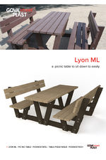 Lyon ML recycled plastic picnic table with benches