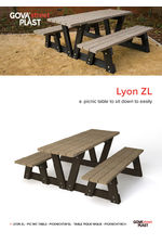 Lyon ZL recycled plastic picnic table with benches
