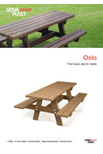 Oslo recycled plastic picnic table with benches