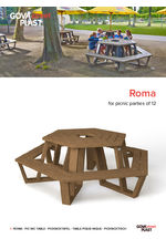 Roma recycled plastic hexagonal picnic table