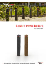 Square traffic recycled plastic fixed bollard