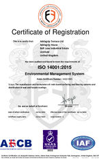 ISO 14001:2015 certificate