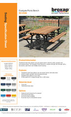 Eastgate Picnic Bench BX 2038 specification sheet