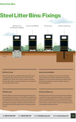 Steel litter bins: Fixings