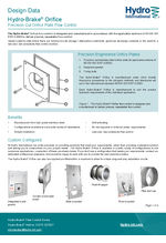 Hydro-Brake Orifice design data
