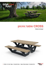 Cross recycled plastic picnic table with benches