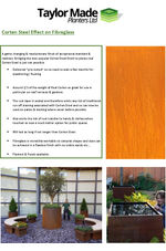 Corten steel effect on fibreglass