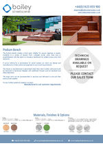 Podium bench data sheet