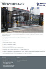 Sentry sliding gates spec sheet