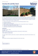 Venetian hit and miss panel spec sheet