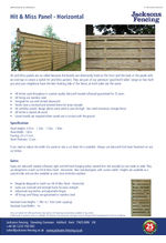 Hit and miss horizontal panel spec sheet