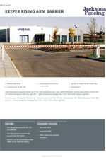 Keeper rising arm barrier spec sheet