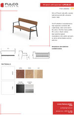 Fulco IPI 1500mm bench - Steel frame wnd timber seat and backrest (LIP140.02)