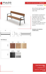 Fulco IPI 1800mm bench - Steel frame wnd timber seat and backrest (LIP140.03)