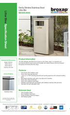 BX50S 2596 Derby Slimline Stainless Steel Bin Spec Sheet