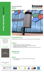BX11 A1 Kingsley Litter Bin Spec Sheet