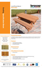 BX31 2002 Land Picnic Bench Spec Sheet