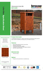 BX17 4030 Okehampton Redwood Litter Bin Specification Sheet