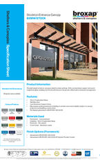 BXMW STOCK Stockton Entrance Canopy Specification Sheet
