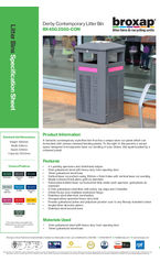 BX45G 2550 CON Derby Contemporary Litter Bin Specification Sheet