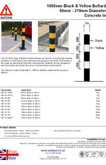 AUTOPA Black & Yellow 1000 Bollard