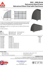 AUTOPA SG2 Cycle Shelter - Galvanised C/W Clad Doors