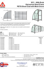 AUTOPA SC1 Cycle Shelter - C/W Mesh Doors