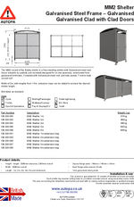 AUTOPA MM2 Shelter - Galvanised C/W Clad Doors