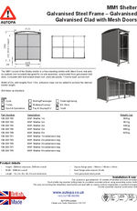 AUTOPA MM1 Shelter - Galvanised C/W Mesh Doors