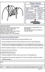 Crusader rope swing spec sheet