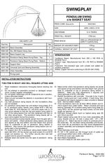 Pendulum swing with basket seat spec sheet