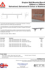 AUTOPA Drayton Wall Mounted Bench