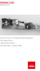 TORMAX 2203 sliding door drive data sheet