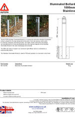 AUTOPA Stainless Steel Illuminated Bollard