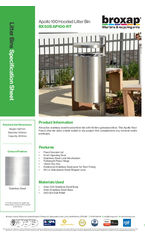 Apollo 100 hooded post-mounted litter bin BX50S AP100-RT