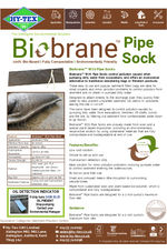 Biobrane Pipe Socks data sheet