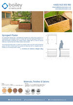 Springwell planter data sheet