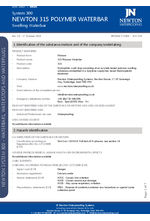 Newton 315 Polymer Waterbar MSDS Safety Data Sheet