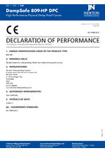 Newton DampSafe 809 HP DPC - Declaration of performance