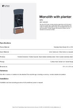 Tee Monolith - Curved Top - Planter - Datasheet