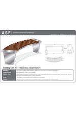 ASF 6014 Curved Stainless Steel and Timber Bench