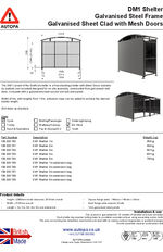 AUTOPA DM1 Shelter Galvanised with Mesh Doors