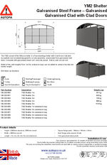AUTOPA YM2 Shelter Galvanised with Clad Doors